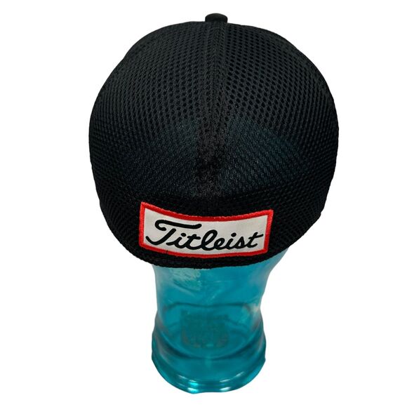 Titleist X FootJoy Pro V1 Golf Hat Baseball Cap L XL Black Mesh 6 Panel Stretch - Picture 2 of 7